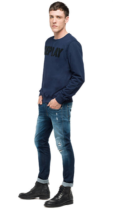 Decathlon Herren MIDNIGHT BLUE Sweatshirt aus reiner Baumwolle mit Patches Billiger Preis Decathlon Herren MIDNIGHT BLUE Sweatshirt aus reiner Baumwolle mit Patches Billiger Preis