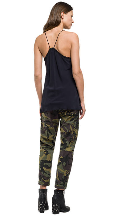 Decathlon Damen BLACK Top aus reinem Viskosekrepp Sale Decathlon Damen BLACK Top aus reinem Viskosekrepp Sale