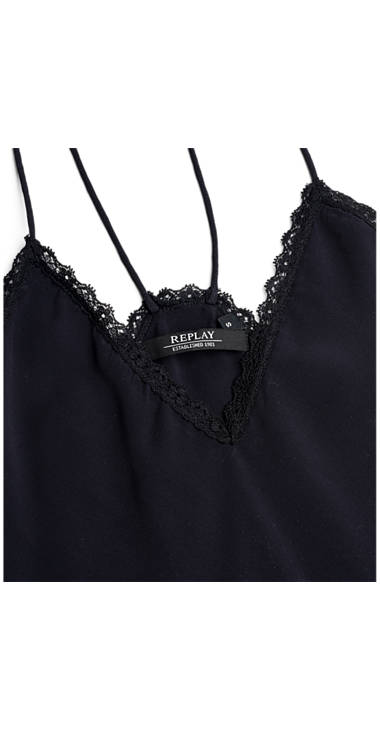 Decathlon Damen BLACK Top aus reinem Viskosekrepp Sale Decathlon Damen BLACK Top aus reinem Viskosekrepp Sale