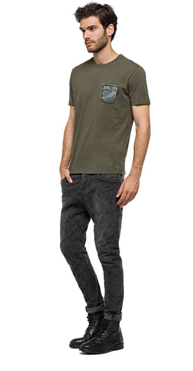 Decathlon Herren STONE GREEN Jersey-T-Shirt mit Brusttasche Kaufen Decathlon Herren STONE GREEN Jersey-T-Shirt mit Brusttasche Kaufen