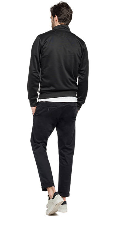 Decathlon Herren BLACK Sweatshirt mit Aufdruck und Kontraststreifen Sale Decathlon Herren BLACK Sweatshirt mit Aufdruck und Kontraststreifen Sale