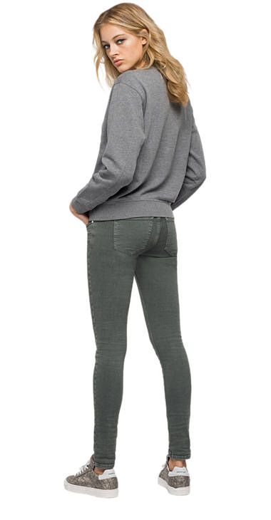 Decathlon Damen Melange Grey Sweatshirt mit Kunstfell-Patch 2017 Decathlon Damen Melange Grey Sweatshirt mit Kunstfell-Patch 2017