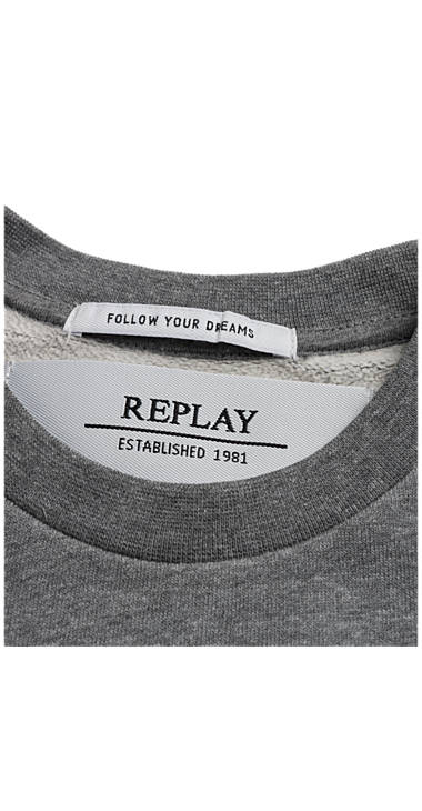 Decathlon Damen Melange Grey Sweatshirt mit Kunstfell-Patch 2017 Decathlon Damen Melange Grey Sweatshirt mit Kunstfell-Patch 2017