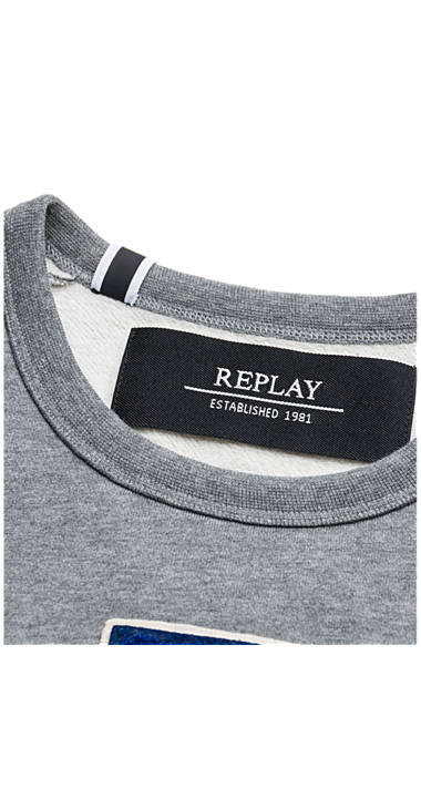 Decathlon Herren MELANGE GREY Sweatshirt mit Patches und Aufdruck Outlet Decathlon Herren MELANGE GREY Sweatshirt mit Patches und Aufdruck Outlet